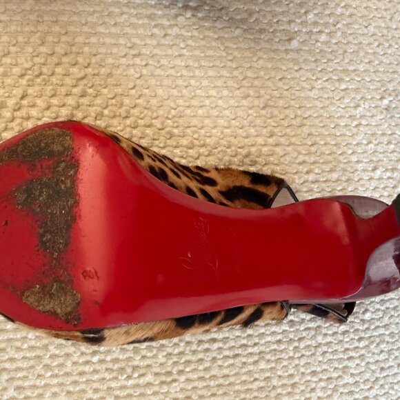 Christian Louboutin Leopard Fur Slingback - Size 37 - Picture 5 of 6